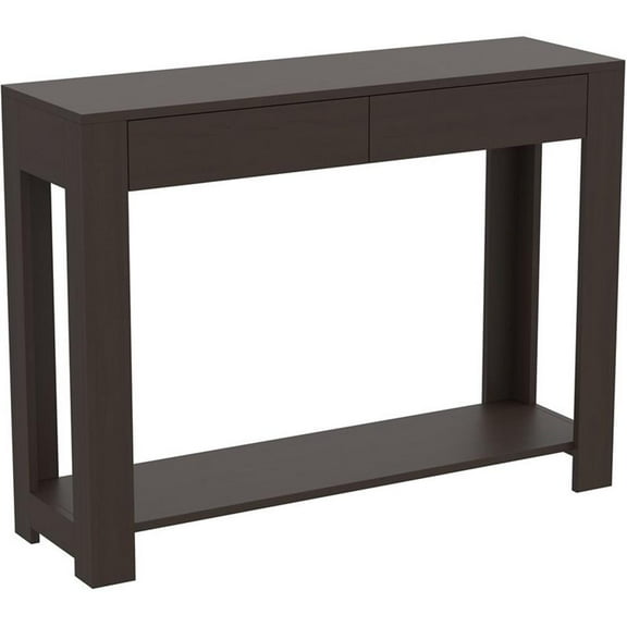 Pemberly Row 40"L 2-Drawers 1-Shelf Console Table in Cappuccino