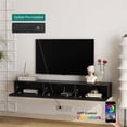 thumbnail image 7 of 67" Floating TV Stand Wall Mounted Entertainment Center and Cabinet Shelf,Modern TV Console with Storage,16 Color LEDs,Power Outlet,Media Console for DVD Player for 55 60 65 Inch TV,Black, 7 of 7