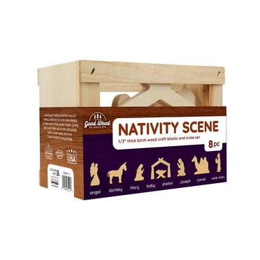 Good Wood Crate Set Nativity Scene 8pc