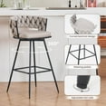 thumbnail image 2 of Bar Stools Set of 4, 24 inch Counter Height Bar Stools, Barstools Counter Stool for Kitchen Counter with Woven Back and Velvet Fabric, Metal Frame Island Chairs, 2 of 5