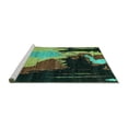 thumbnail image 2 of Ahgly Company Machine Washable Indoor Rectangle Oriental Turquoise Blue Modern Area Rugs, 7' x 10', 2 of 4