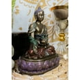 thumbnail image 6 of Ebros Bhaisajyaguru Medicine Buddha Healing On Lotus Seat Sculpture Figurine, 6 of 6