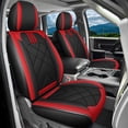 thumbnail image 5 of Car Seat Covers Custom Fit for Dodge Ram 1500 2500 3500 2009-2023, Luxury Faux Leather Front Rear Seat Pickup Cushion Protector Black Red, 5 of 10