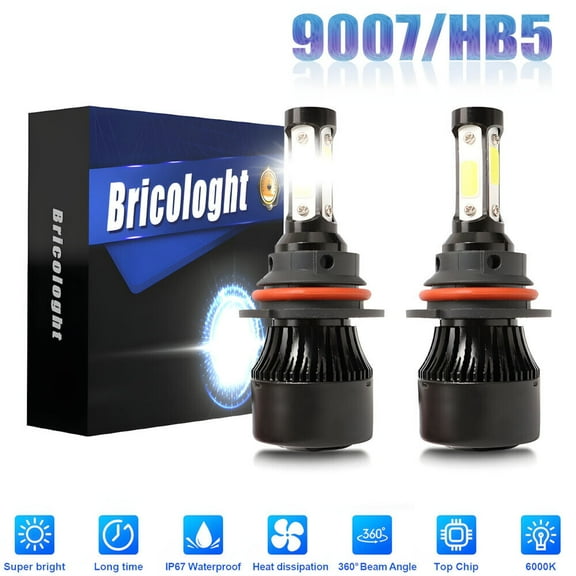9007 HB5 4-sides LED Headlight Hi/Lo Bulbs For Ford F-150 1992-2003 F-250 1992-1999