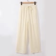 thumbnail image 4 of TYGHBN Women's Casual Pants High Waisted Loose Fit Wide Leg Trousers Comfortable Elastic Waist Pants for Daily Wear Vacation Spring Summer Fall Linen Pants for Women Casual Summer Pants for Womens, 4 of 8