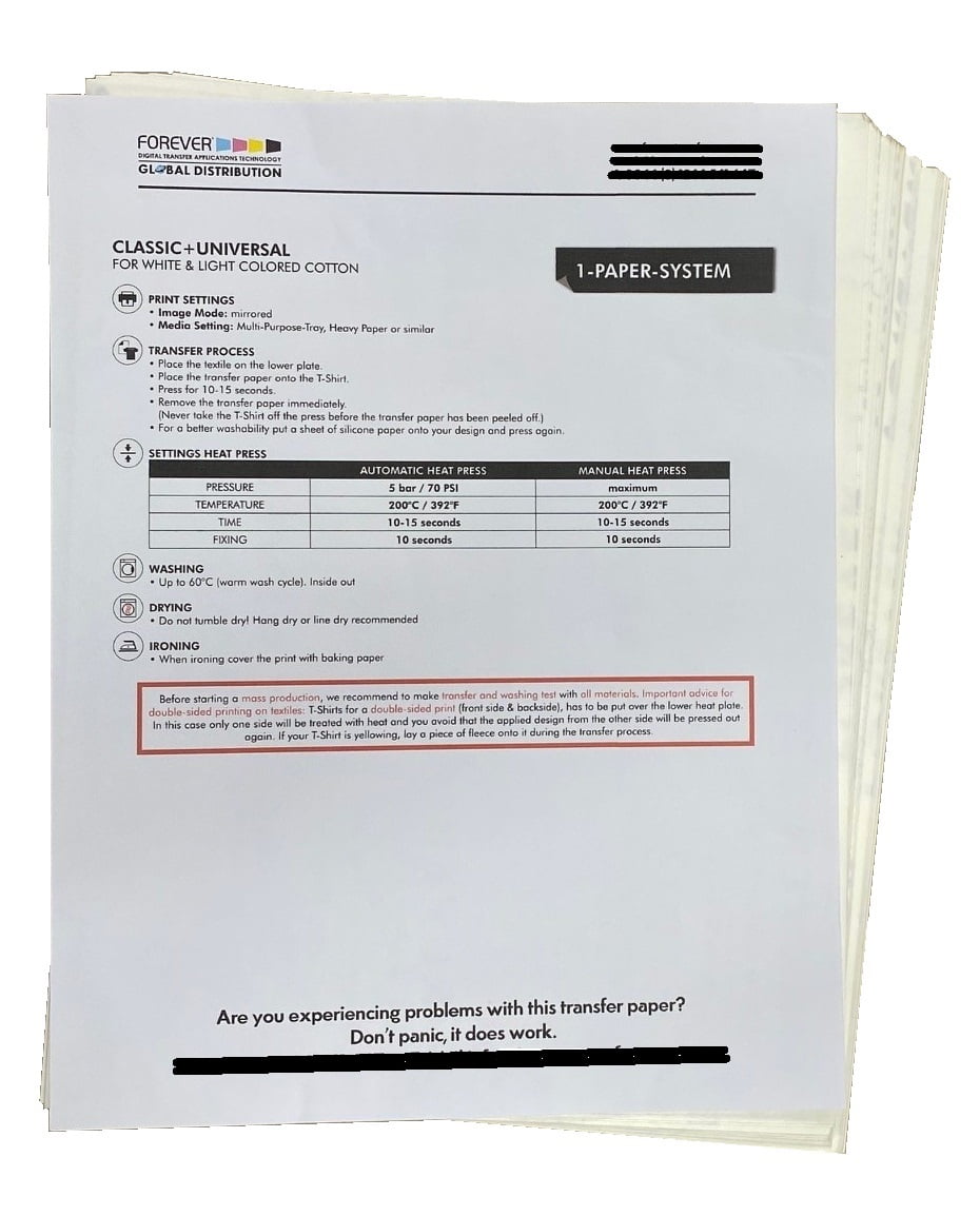 Forever Classic Universal Laser Heat Transfer Paper 8 5x11 10 Sheets Walmart Com