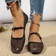 thumbnail image 5 of Miluxas Women's Mesh Ballet Flats Comfortable Dressy Trendy Square Closed Toe Mary Jane Flat Shoes Black 8.5(41), 5 of 9
