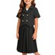 thumbnail image 5 of Odeerbi Niñas 2 Piezas Preppy Traje Manga Corta Muesca Solapa Blazer Chaqueta y Falda Plisada Conjunto Uniforme Escolar, 5 of 5