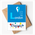 thumbnail image 1 of London Geography Coordinates Trave Wedding Cards Congratulations Greeting Envelopes, 1 of 3