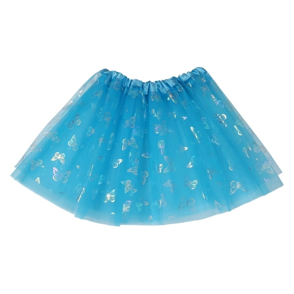 WOYY Toddler Girls Sparkly Butterfly Layered Tutu Skirt Puffy Party Mesh Skirt