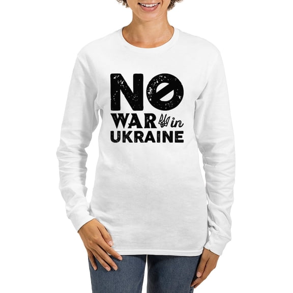 CafePress - No War In Ukraine Women's Long Sleeve T Shirt - Women's Long Sleeve Graphic Casual T-Shirt