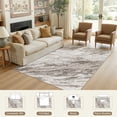 thumbnail image 4 of MICGEEK 6x9 Washable Area Rugs for Living Room, Modern Abstract Printed Rug, Vacuum-Friendly, Non Slip Indoor Rug for Bedroom Dining Room Home Decor Carpet, Brown, 4 of 10