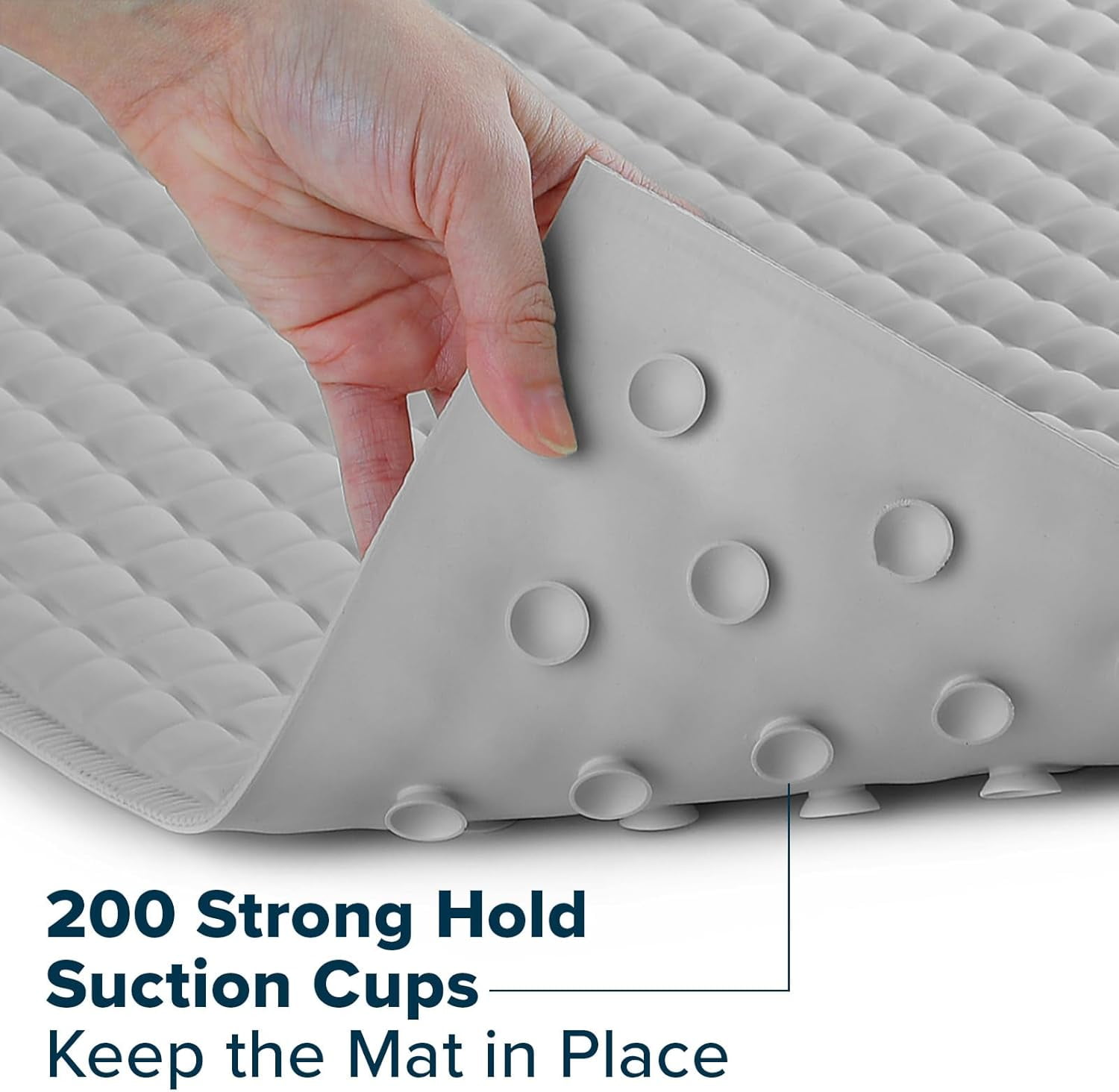 SlipX Solutions Foot Friendly Pillow Top Plus Safety Bath Mat, 15 x 27