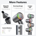 thumbnail image 5 of Fast Drying Ionic Hair Dryer with RGB Color-Changing Light Ring, Lightweight Brushless Motor Blow Dryer with Diffuser and Concentrator Attachments for All Hair Types, 5 of 7