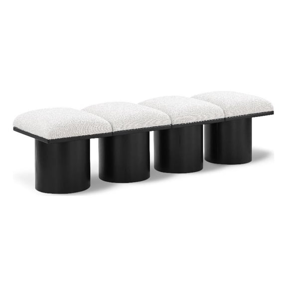 Meridian Furniture Pavilion Cream Boucle Fabric Bench