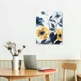 thumbnail image 3 of PRATYUS Abstract Flower Canvas Wall Art Blue and Yellow Floral Picture Home Decor 16x20 in / 12x16 in 12x16 in, 3 of 5