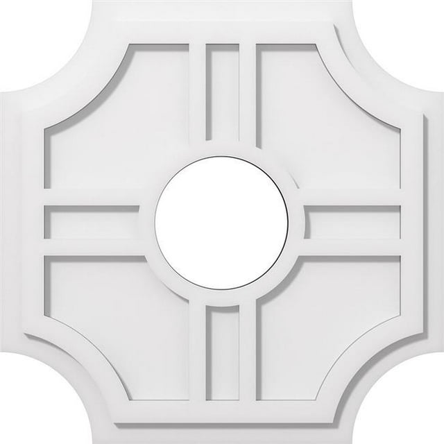 Ekena Millwork CMP20HS-06000 20 in. OD x 6 in. ID Square Haus Architectural Grade PVC Contemporary Ceiling Medallion