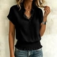 thumbnail image 7 of Ashirexll Womens Casual Tops V-Neck Short Sleeve Waist Cinching Top Casual Loose Summer Top for Spring Daily, 7 of 7