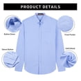 thumbnail image 4 of FastRockee Men's Oxford Shirt Button-Down Shirts for Mens Dress Shirts with Pocket Casual Long Sleeve Blue Medium, 4 of 6