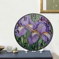 thumbnail image 5 of WOBOGO Purple Iris Acrylic Wall Clock Battery Operated 11.9in Silent No Tick Bedroom Living Room Office Classroom Decoration, 5 of 10