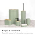 thumbnail image 3 of CERBIOR 32 Pcs Bamboo Bathroom Accessories Sets with Shower Curtain& Shower Caddy, Irregular Stripe Design Complete Set Bathroom Decor Vanity Countertop Accessory Set, Green, 3 of 8