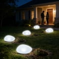 thumbnail image 5 of Solar Garden Lights Outdoor Glow Cobblestone Shape Lamp Garden Decor Light-White & RGB Light Waterproof Landscape Night Lights for Lawn/Patio/Path(Glass Material),B, 5 of 5