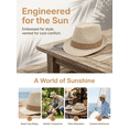 thumbnail image 4 of QSAWXQZ Men's Summer Straw Fedora Hat Short Brim Panama Sun Cap with White Band Breathable Beach Hat M, 4 of 9