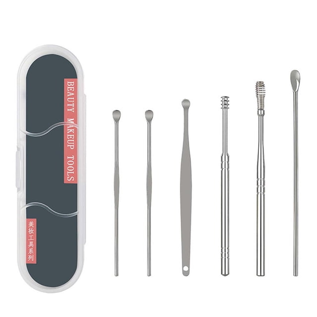 Xihbxyly Kit Portátil para La Eliminación de Cerumen, 7 Piezas de Acero Inoxidable, Herramienta de Limpieza de Cerumen