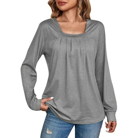 Lqideymx Womens Long Sleeve Casual Tops White Linen Tank Top Woman Clearance Bargains Womens Summer Tee Shirts Plus Size Dressy Tops for Women Off the Shoulder Tops for Women Summer Womens T Shirts