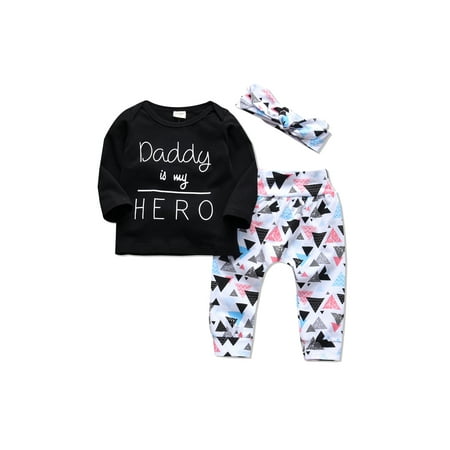 

PatPat Baby s Letter Top Geometric Pants and Headband