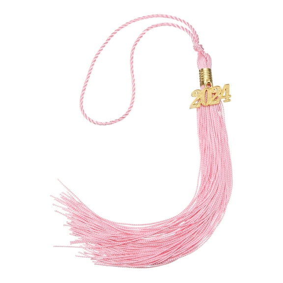 2024 Graduation Tassel, Graduation Cap Tassel with 2024 Gold Charm for DIY, Graduate Parties Ceremonies(Pink)