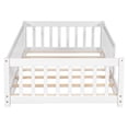 thumbnail image 5 of Miniyam Wood Twin Size Floor Bed with Safety Guardrails, Montessori Bed for Toddler, White, 5 of 8