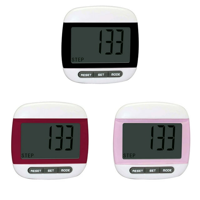 Ruiboury Digital Display Walking Steps with Clip Portable Pedometer Calories Counting Tool Gauge for Running Hiking Jogging Red