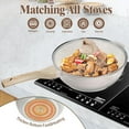 thumbnail image 4 of 11 Inch Nonstick Ceramic Deep Frying Pan Skille with Lid,5QT Sauté Pan for Cooking with Steam Rack,Healthy Large Skillet,Stay Cool Handle, Induction Compatible(WHITE), 4 of 10