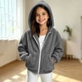 thumbnail image 5 of Lmnyox Kid's Fleece Jackets Winter Warm Solid Color Zip Up Coats Casual Hooded Jackets with Pockets, 5 of 6