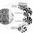 thumbnail image 3 of Polynesia Texture Bathroom Shower Curtains with 12 Hooks Polyester Waterproof Shower Curtain for Stalls and Bathtubs Vintage Floral Tribe Abstract Art Black Decorative Bathroom Curtain 36x72 Inches, 3 of 9