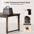 thumbnail image 4 of unbranded 40 Inch Computer Desk, 1.2" Thick Modern Simple Study Writing Table, Heavy Duty Industrial Office Desk for Home Bedroom Workstation, Walnut, 4 of 18