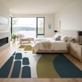 thumbnail image 3 of ODIKA 9'x12' Ivory Olive Geometric Abstract Design Washable Area Rug Art Inspired Modern Pattern Motif Low Pile, Flatwoven, for Great Room, Indoor Concept, Large Living, 3 of 7