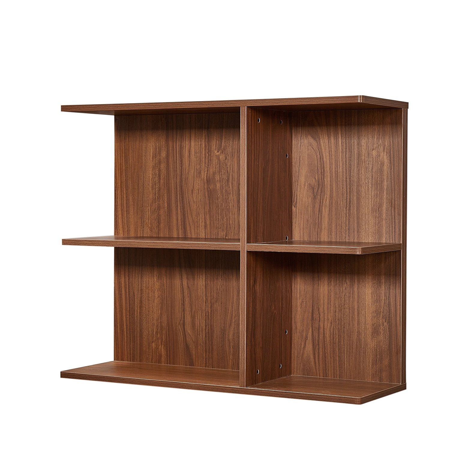 Wall Mount Side Cabinet Open Panel Brown Walnut L 36 in x H 29.9 in x D 11.8 in