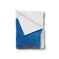 thumbnail image 2 of Filipino Soft Flannel Fleece Throw Blanket, Brush Stroke Style Grungy Philippines National Flag Print, Cozy Plush for Indoor and Outdoor Use, 60" x 80", Cobalt Blue Yellow, by Ambesonne, 2 of 5
