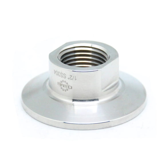 QiiMii - Accesorio de tubería sanitaria con rosca hembra a abrazadera triple de 1,5 pulgadas (virola de 50,5 mm de diámetro exterior) (tamaño de la tubería: 1/2"" NPT)