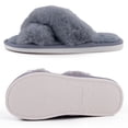 thumbnail image 7 of FAMITION Women's Fuzzy slippers Cross Band Soft Plush Cozy House Slippers Indoor and Outdoor Shoes, 7 of 7