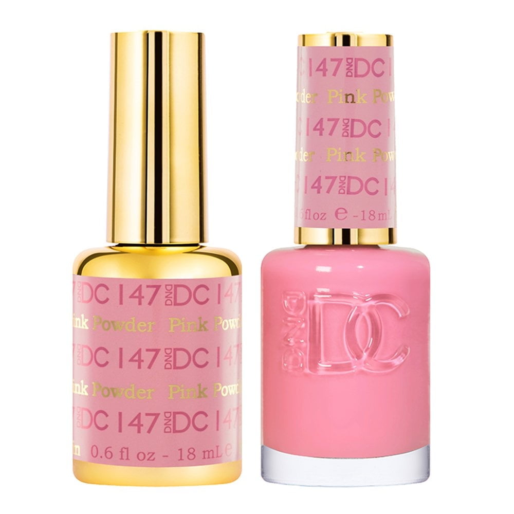 DND DC Soak Off Gel Polish + Matching Nail Polish Duo 147 Pink Powder