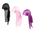 thumbnail image 4 of Gorro Baoblaze Mujer Hombre Durag Sombreros 3pcs Rosa Morado, 4 of 5