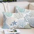 thumbnail image 2 of Coastal Lumar Pillow Covers, Summer Beach Nautical Coral Starfish Soft Breathable Throw Pillow Cases with Invisible Zipper, Decorative Pillowcase Pillows Protectors for Sofa Bed Chair 16"x24", 2 of 9