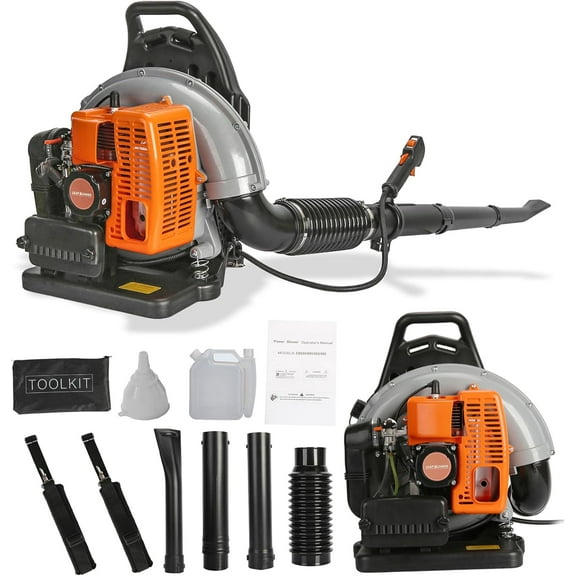 AQQW 63CC Backpack Leaf Blowers, 3HP 2-Stroke Gas Powered Leaf Blower, High Strength Snow Blower for Outdoor, Yard, Road, Garden, Gutter
