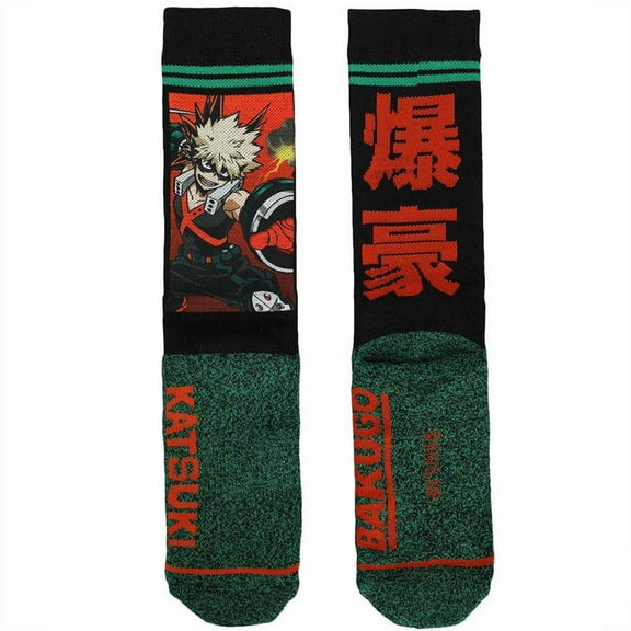 My Hero Academia Bakugo Statement Casual Sublimated Socks for Men