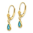 thumbnail image 2 of 14K Yellow Gold Earring Birthstone (12) December Women'S Swiss Blue Topaz Pear 23 mm 4, 2 of 3