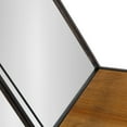 thumbnail image 4 of Kate and Laurel Lintz Modern Hexagon Floating Wall Shelves with Mirror, Black Metal Frame with Rustic Brown Shelves, 4 of 6