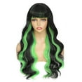 thumbnail image 2 of Wig with Bangs, Wigs for Women, Ladies Long Curly Hair Wig With Large Wavy Gradient, 2 of 2
